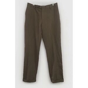 Joseph & Feiss 100% Wool Dress‎ Pants Men's 34x32 Straight Cuffed Leg Brown